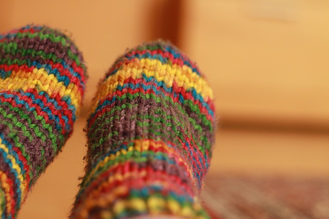 teplé pletené ponožky